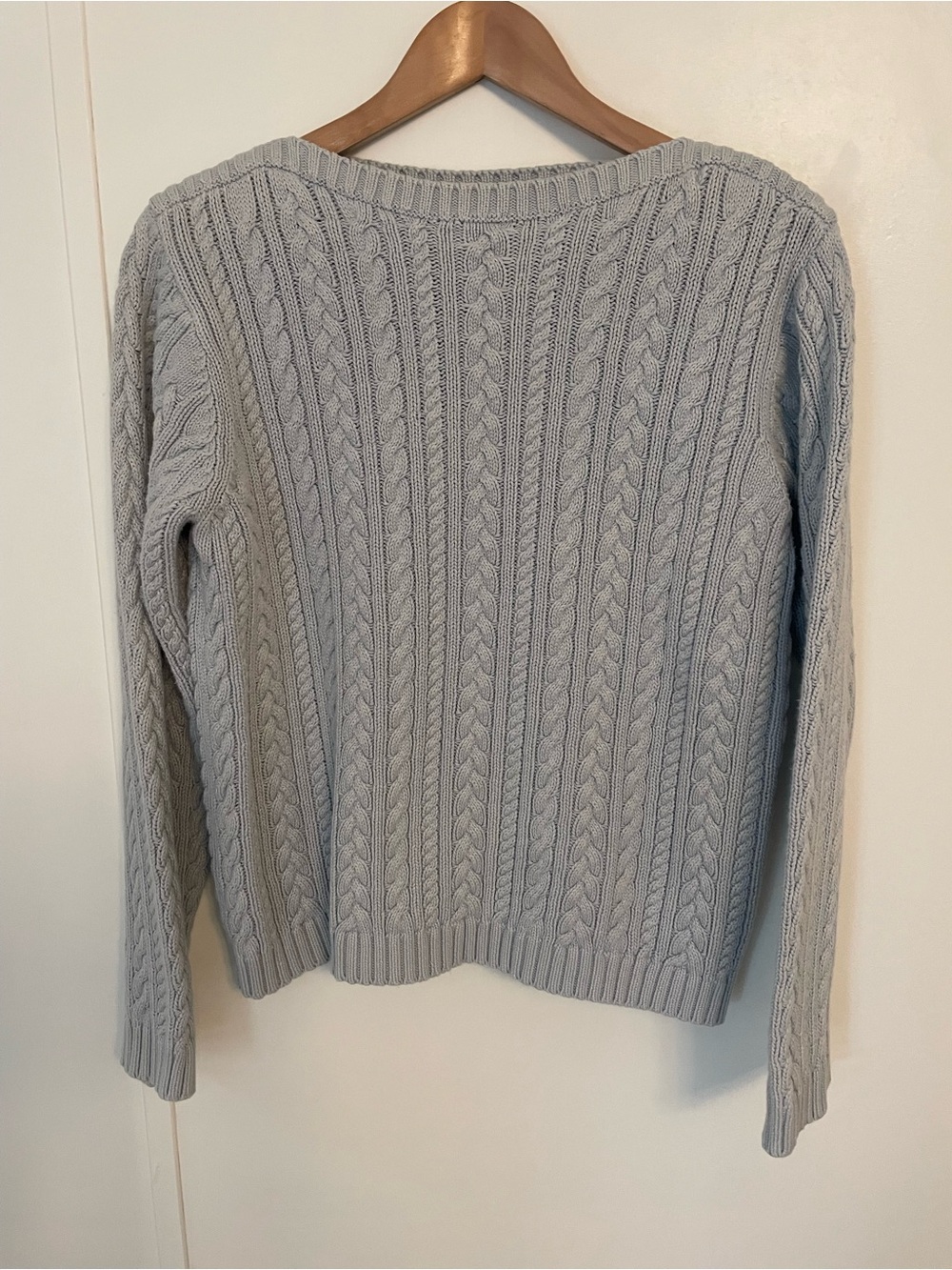Lauren Ralph Lauren Light Gray Cable Knit Boatneck Sweater PM